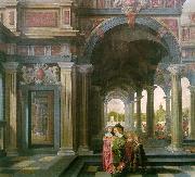 DELEN, Dirck van Palace Courtyard with Figures df oil painting artist